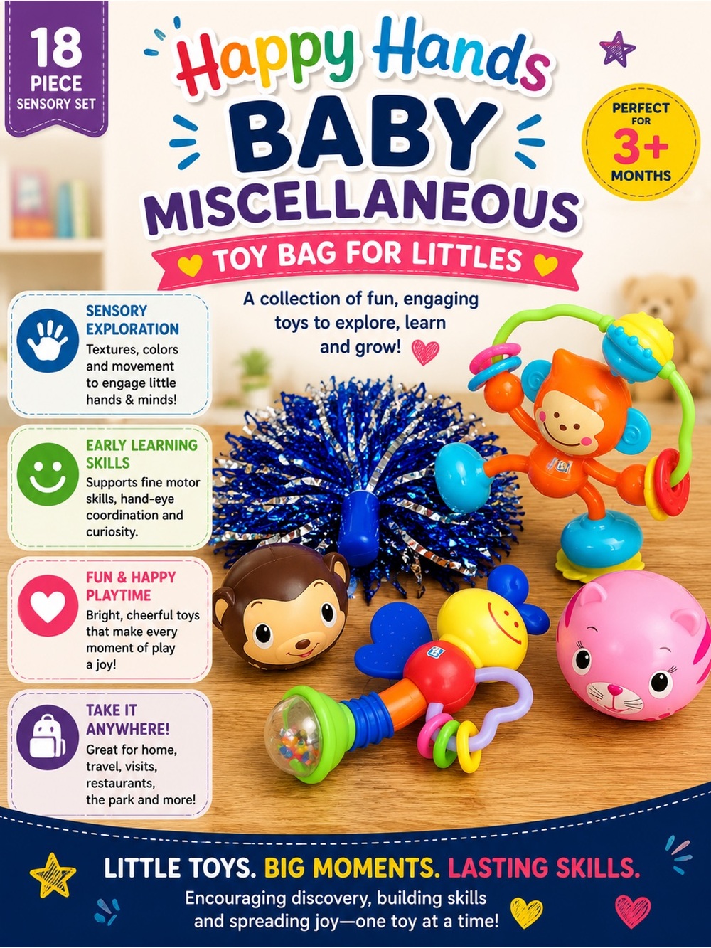 Happy Hands Baby Miscellaneous Toy Bag for Littles